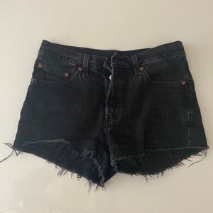 Levi’s 501 black denim shorts